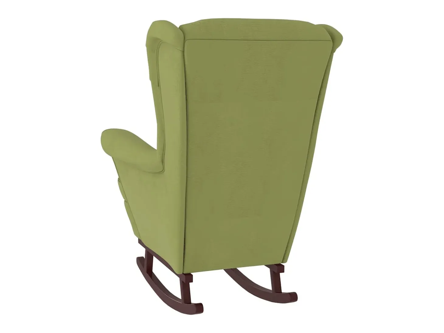 Mecedora con patas de madera y taburete Verde claro