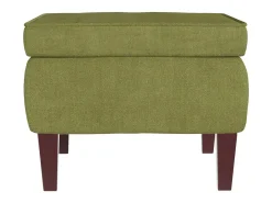 Mecedora con patas de madera y taburete Verde claro