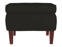 Mecedora con patas de madera y taburete Terciopelo Negro