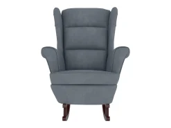 Mecedora con patas de madera y taburete Gris oscuro