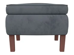 Mecedora con patas de madera y taburete Gris oscuro