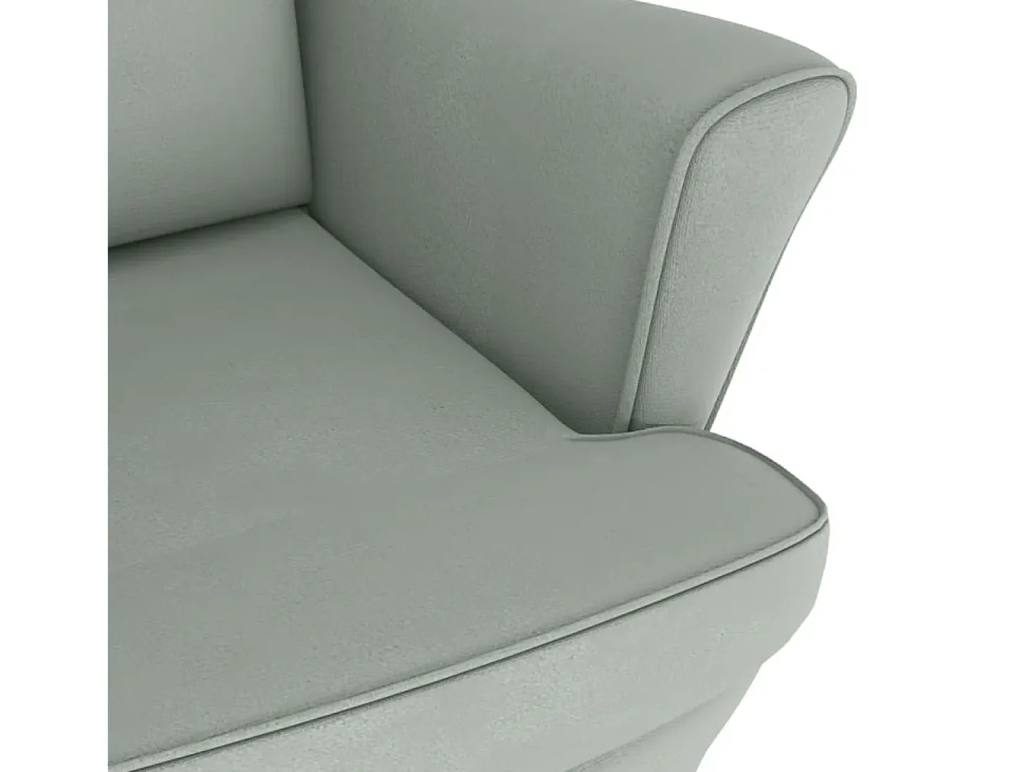 Mecedora con patas de madera de caucho Terciopelo gris claro