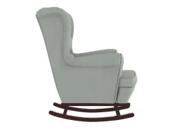 Mecedora con patas de madera de caucho Terciopelo gris claro