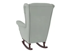 Mecedora con patas de madera de caucho Terciopelo gris claro
