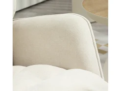 Mecedora con reposabrazos, tejido chenilla beige, asiento espacioso y respaldo ergonómico (71x98,5x97cm)