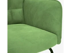 Mecedora con reposapiés de terciopelo verde claro