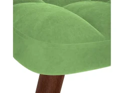 Mecedora con reposapiés de terciopelo verde claro