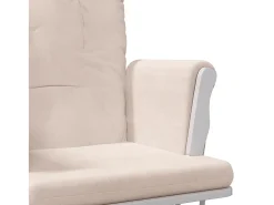 Mecedora con reposapiés Tela rosa claro
