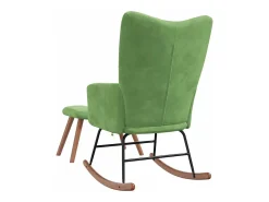 Mecedora con reposapiés Terciopelo verde claro