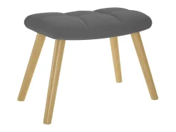 Mecedora con reposapiés Tela gris oscuro