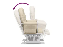 Mecedora con reposapiés Tejido blanco crema
