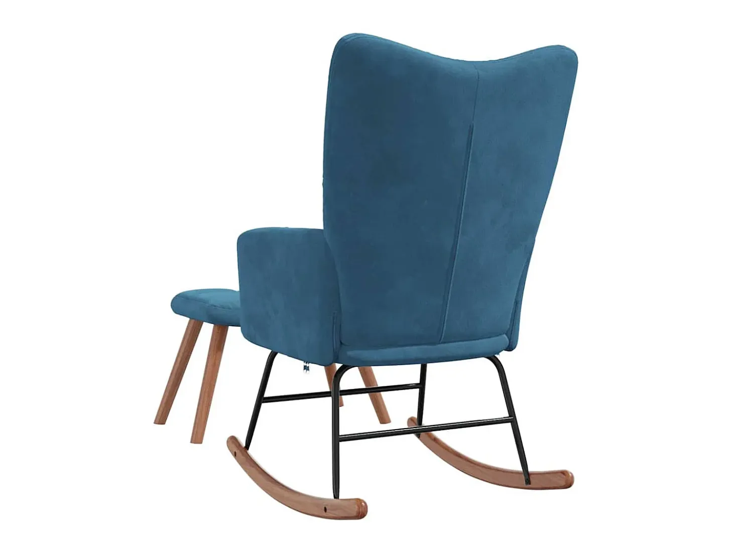 Mecedora con reposapiés Terciopelo Azul