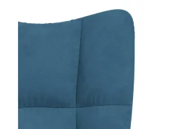 Mecedora con reposapiés Terciopelo Azul