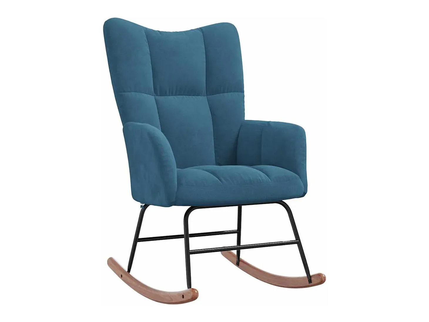 Mecedora con reposapiés Terciopelo Azul