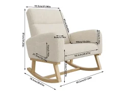 Mecedora con respaldo - bolsillos laterales - forro polar suave - Beige