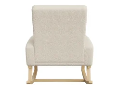 Mecedora con respaldo - bolsillos laterales - forro polar suave - Beige
