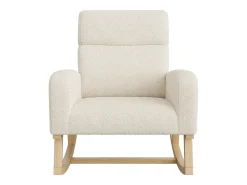 Mecedora con respaldo - bolsillos laterales - forro polar suave - Beige