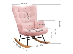 Mecedora de peluche de osito de peluche, sillón de lectura acolchado, respaldo a cuadros, color rosa