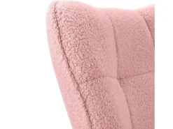 Mecedora de peluche de osito de peluche, sillón de lectura acolchado, respaldo a cuadros, color rosa