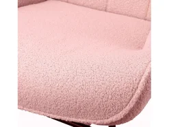 Mecedora de peluche de osito de peluche, sillón de lectura acolchado, respaldo a cuadros, color rosa