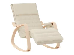Mecedora de tela color crema