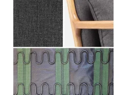 Mecedora estilo escandinavo de madera y tela gris oscuro