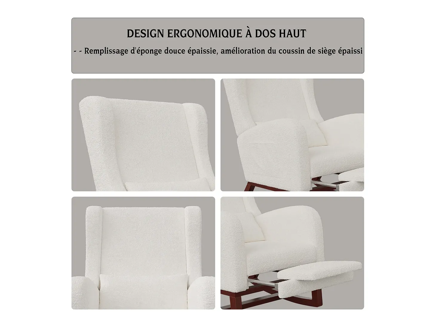 Mecedora, Mecedora - Silla con patas retráctiles - Blanca