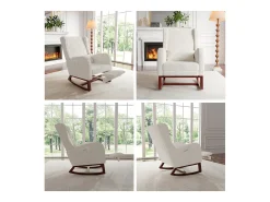 Mecedora, Mecedora - Silla con patas retráctiles - Blanca