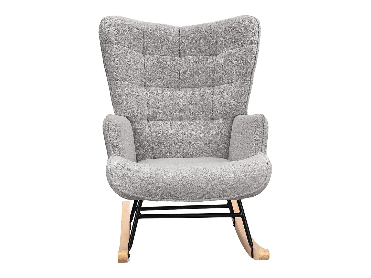 Mecedora para adultos - Mecedora ergonómica para exteriores - Para sala de estar - Jardín - Dormitorio - Gris