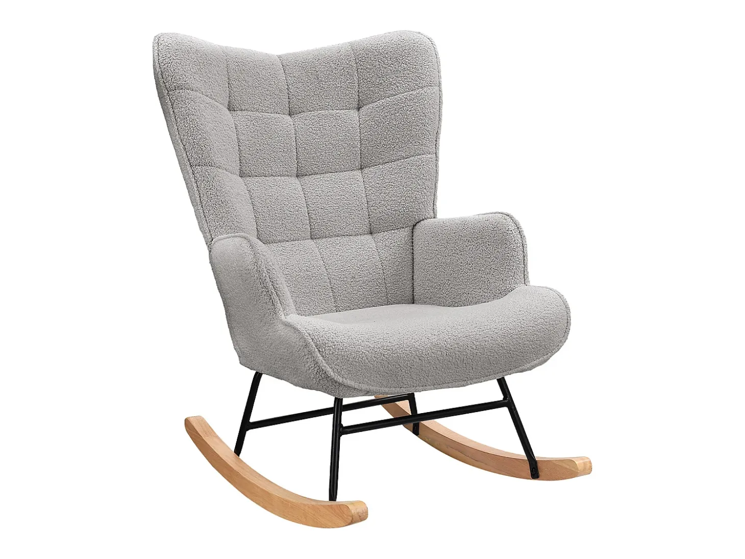 Mecedora para adultos - Mecedora ergonómica para exteriores - Para sala de estar - Jardín - Dormitorio - Gris