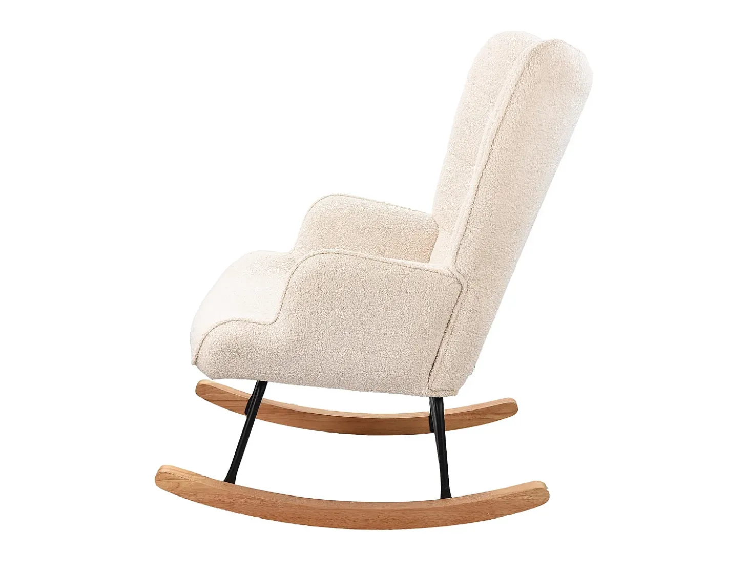 Mecedora para adultos - Mecedora ergonómica para exteriores - Para salón - Jardín - Dormitorio - Beige