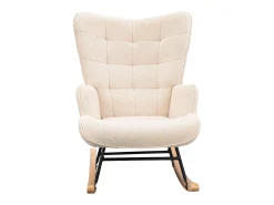 Mecedora para adultos - Mecedora ergonómica para exteriores - Para salón - Jardín - Dormitorio - Beige
