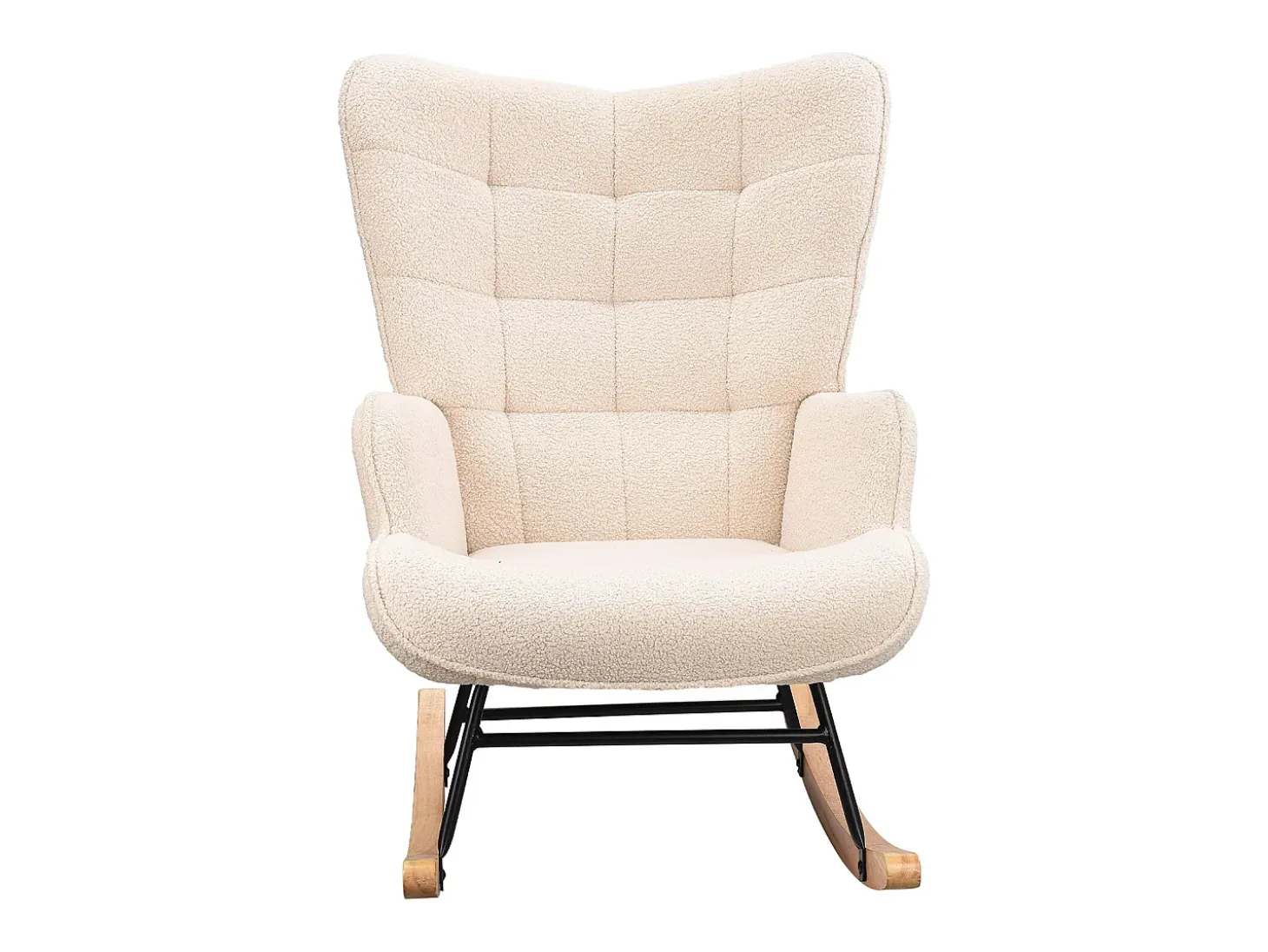Mecedora para adultos - Mecedora ergonómica para exteriores - Para salón - Jardín - Dormitorio - Beige