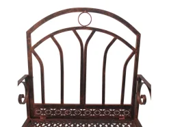 Mecedora vintage, metal, diseño elegante, color rojo bronce, gran comodidad, capacidad 150 kg (61x79x90 cm)