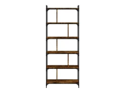 Merse Librería 6 estantes madera ingeniería roble ahumado 76x32x192cm