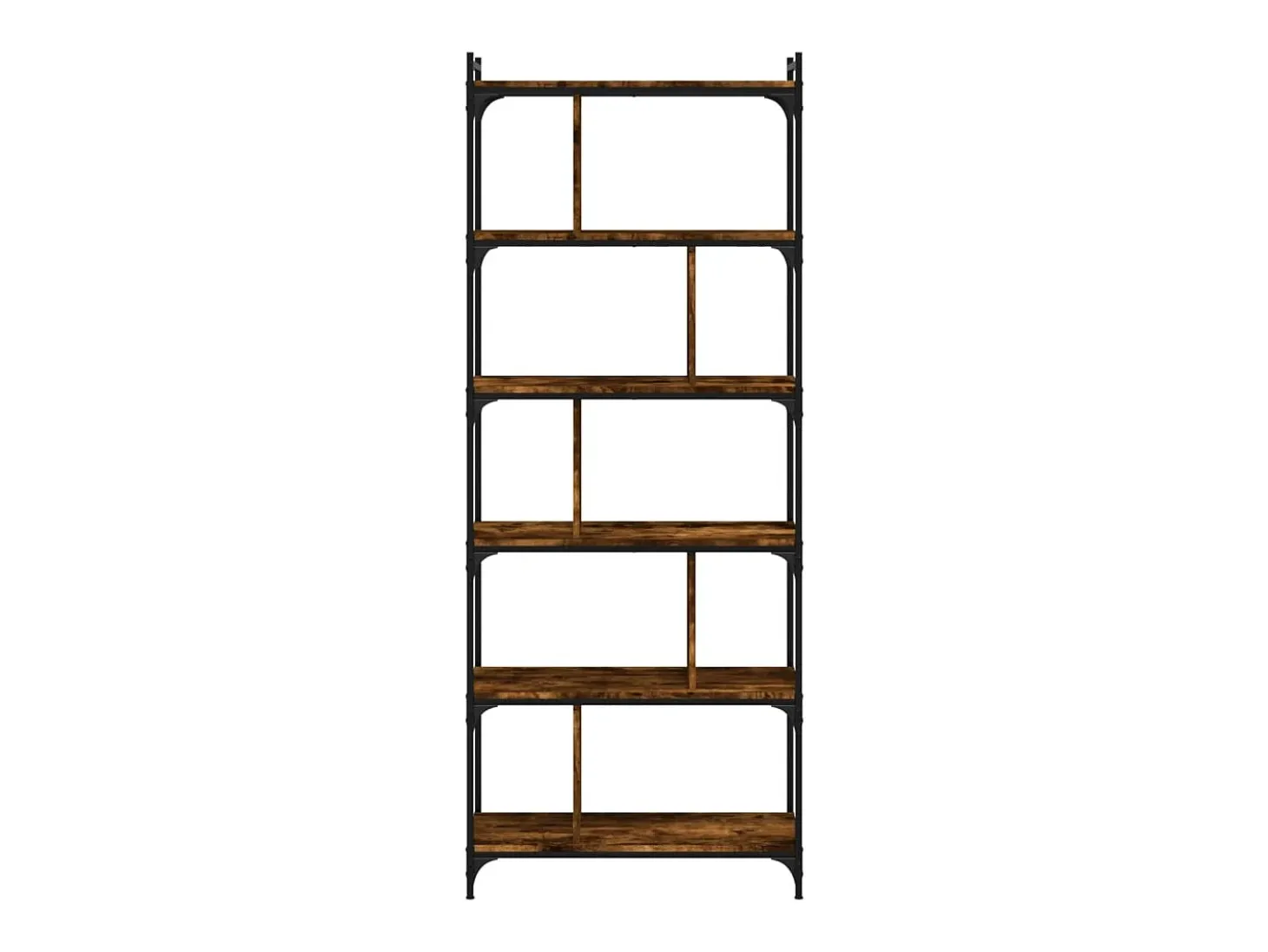 Merse Librería 6 estantes madera ingeniería roble ahumado 76x32x192cm