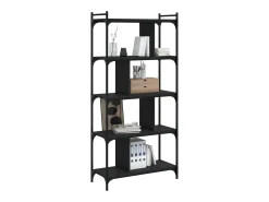 Merse Librería de 5 estantes madera de ingeniería negro 76x32x158 cm