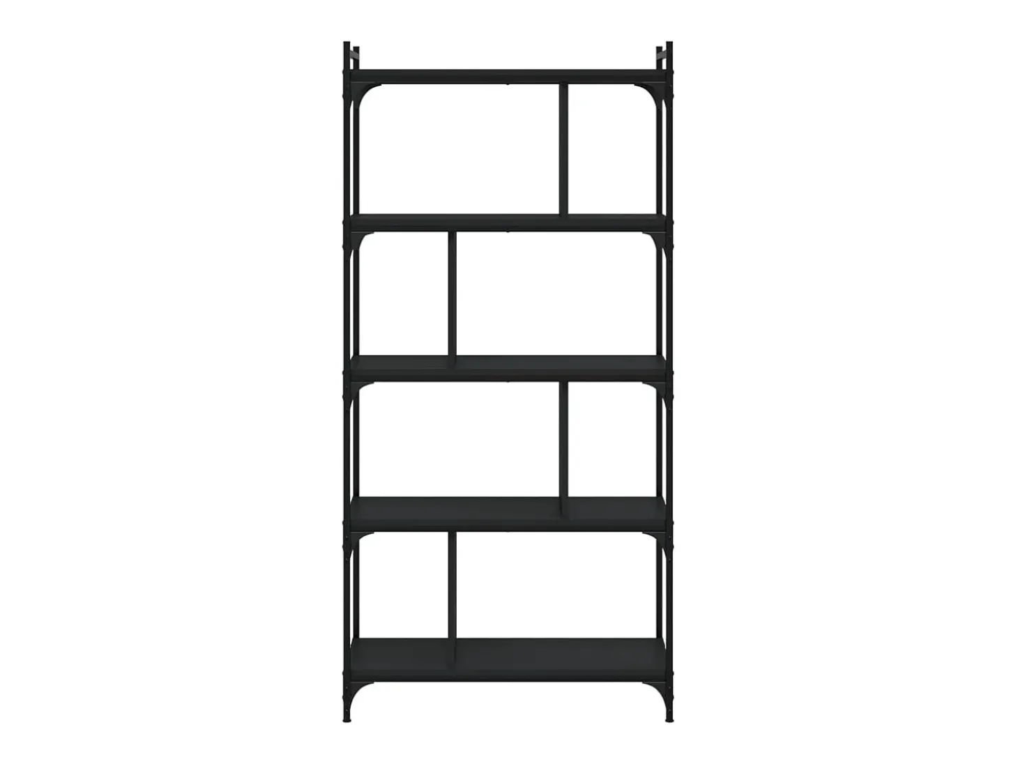 Merse Librería de 5 estantes madera de ingeniería negro 76x32x158 cm