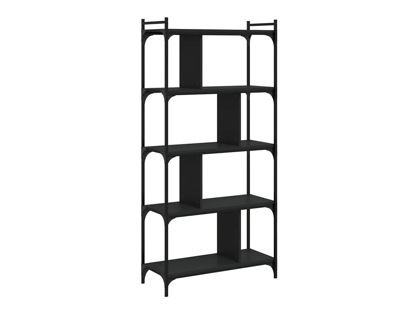 Merse Librería de 5 estantes madera de ingeniería negro 76x32x158 cm