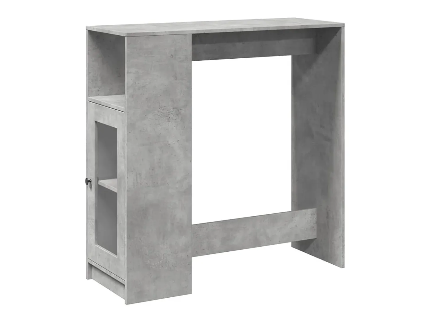 Mesa alta bar con estantes madera gris hormigón 101x40x103,5 cm