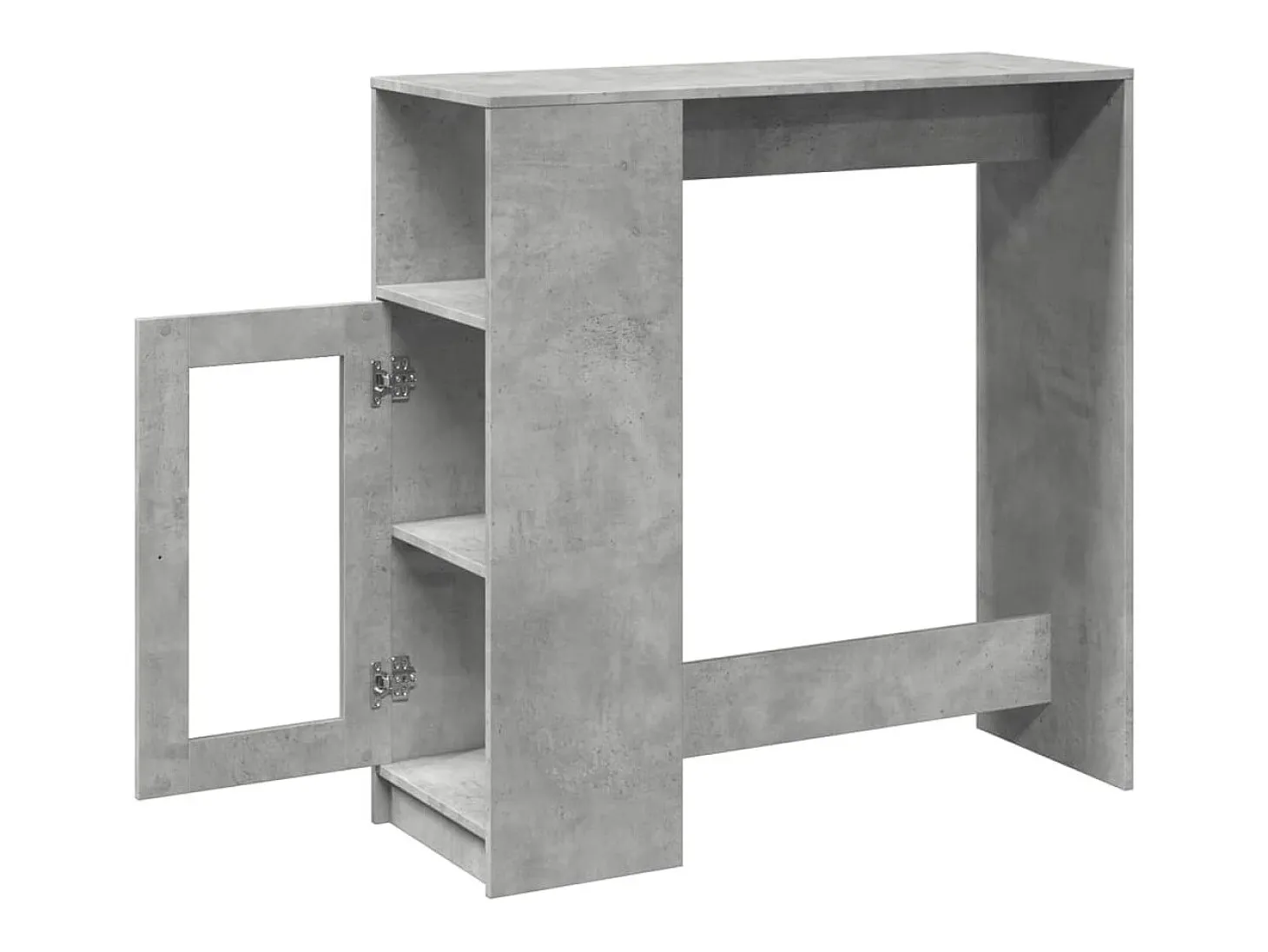 Mesa alta bar con estantes madera gris hormigón 101x40x103,5 cm