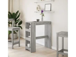 Mesa alta bar con estantes madera gris Sonoma 90x47,5x103,5 cm