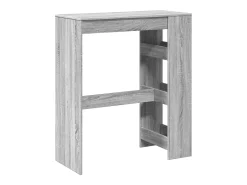 Mesa alta bar con estantes madera gris Sonoma 90x47,5x103,5 cm