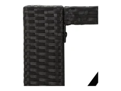 Mesa alta bar ratán PE y superficie vidrio negro 185x80x110 cm ES532270