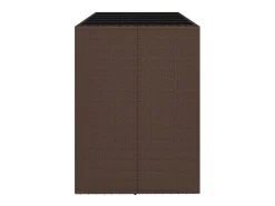 Mesa alta bar superficie vidrio ratán PE marrón 185x80x110 cm ES255165