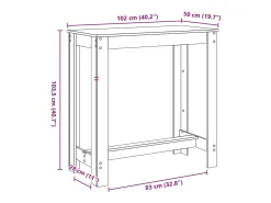 Mesa alta de bar madera ingeniería marrón roble 102x50x103,5 cm