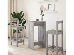 Mesa alta de bar madera ingeniería gris Sonoma 51x50x103,5 cm