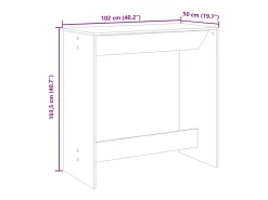 Mesa alta de bar madera ingeniería gris hormigón 102x50x103,5cm