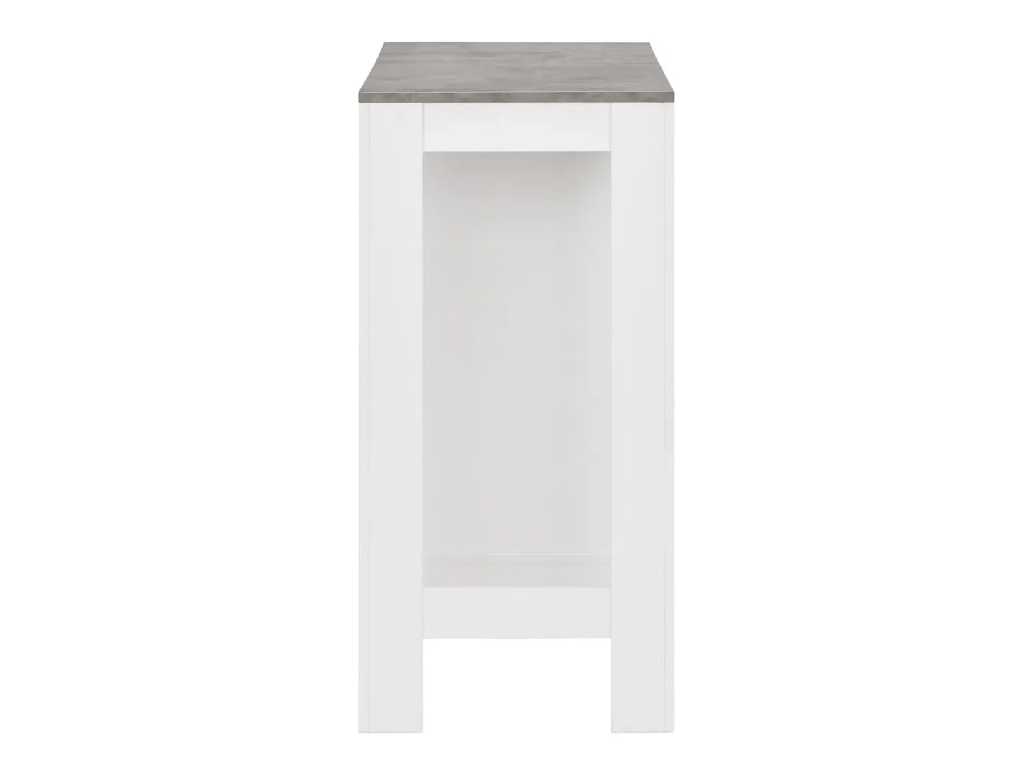 Mesa alta de cocina con estantería blanca 110x50x103 cm ES160225