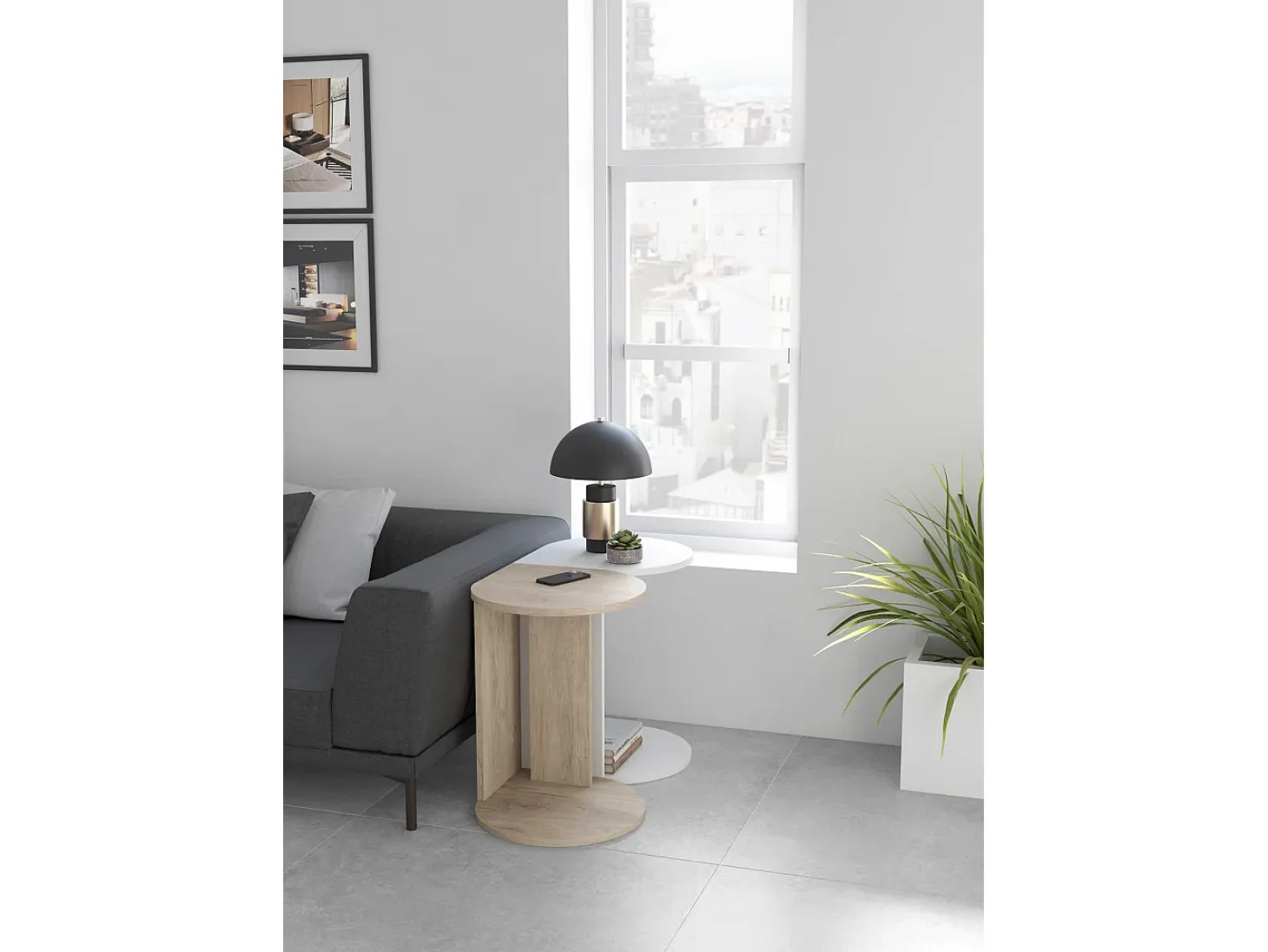 Mesa auxiliar - A62cm x L46cm x P55cm roble claro -Trébol